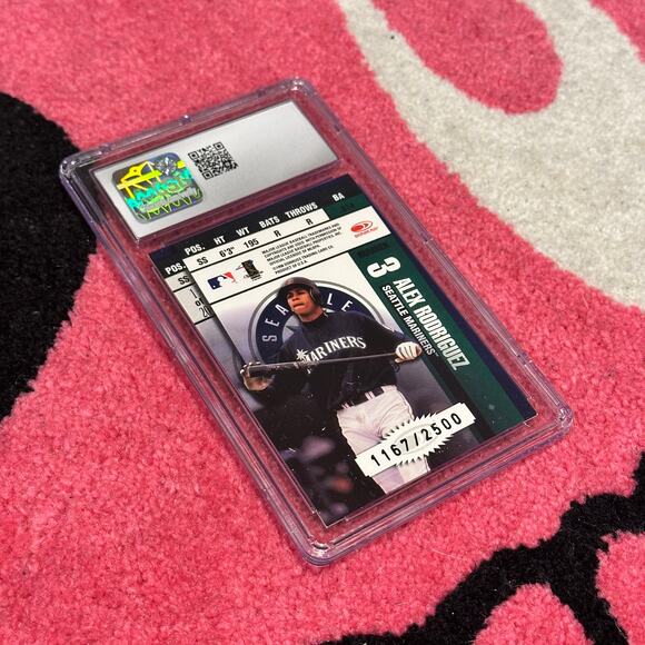 Ken Griffey Jr & Alex Rodriguez 1998 Leaf Rookies & Stars Ticket Masters CSG 8 - Picture 4 of 6